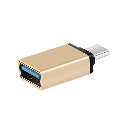 USB Type-C to USB 3.0 Adapter OTG Converter for Phone Tablet Laptop - Gold.
