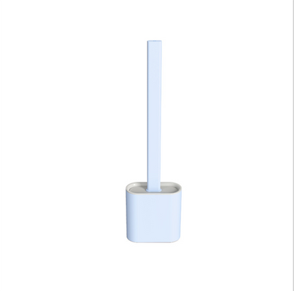 TPR Toilet Brush Set Silicone-Like Head with Holder Wall Mounted Detachable Handle - Black * 1 Unit