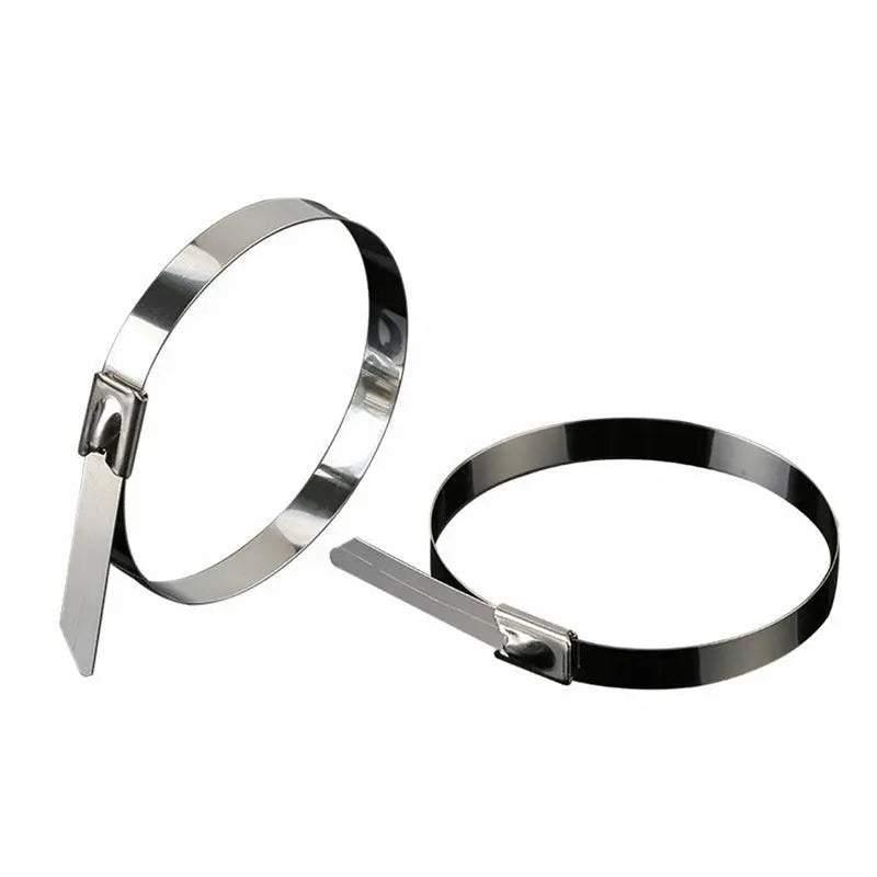 100x Stainless Steel Cable Ties SS304 Marine Grade Zip Strap Locking Wrap 100-800mm - 7.9*250mm