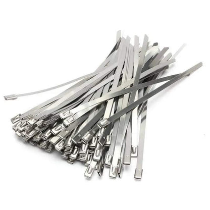 100x Stainless Steel Cable Ties SS304 Marine Grade Zip Strap Locking Wrap 100-800mm - 7.9*250mm