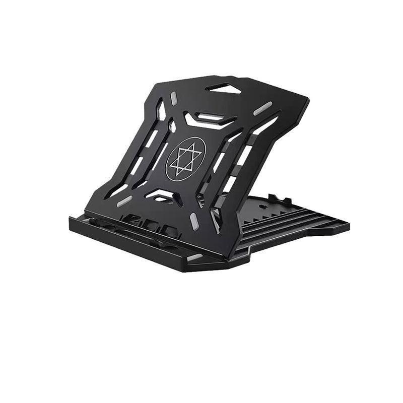 Adjustable Laptop Stand with 360-Degree Base for Desk Riser Home Office Holder - White.