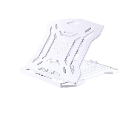 Adjustable Laptop Stand with 360-Degree Base for Desk Riser Home Office Holder - White.