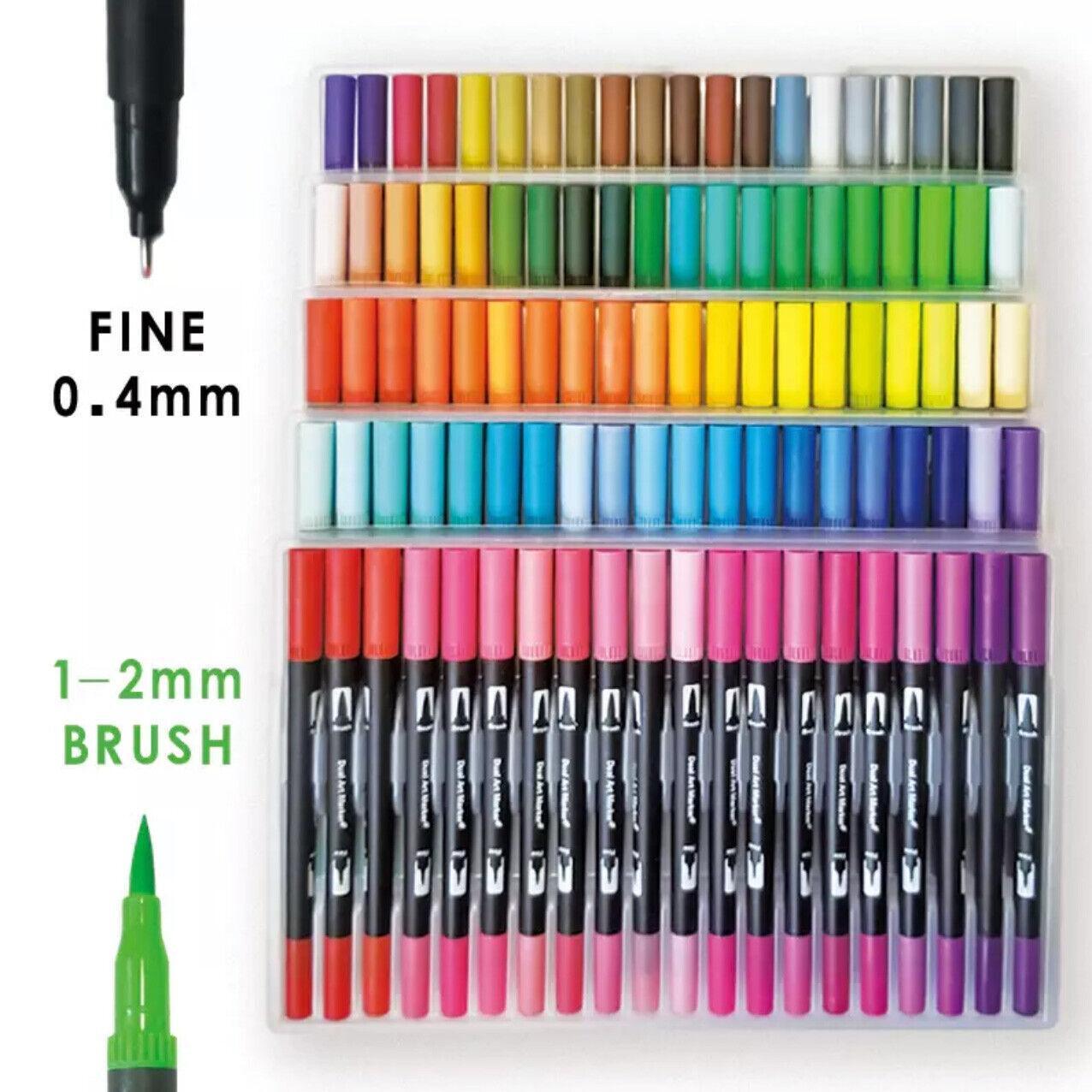 12-120 Watercolor Brush Pen Set Artist Sketch Marker - White-36 Colours