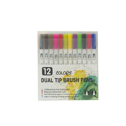 12-120 Watercolor Brush Pen Set Artist Sketch Marker - White-36 Colours