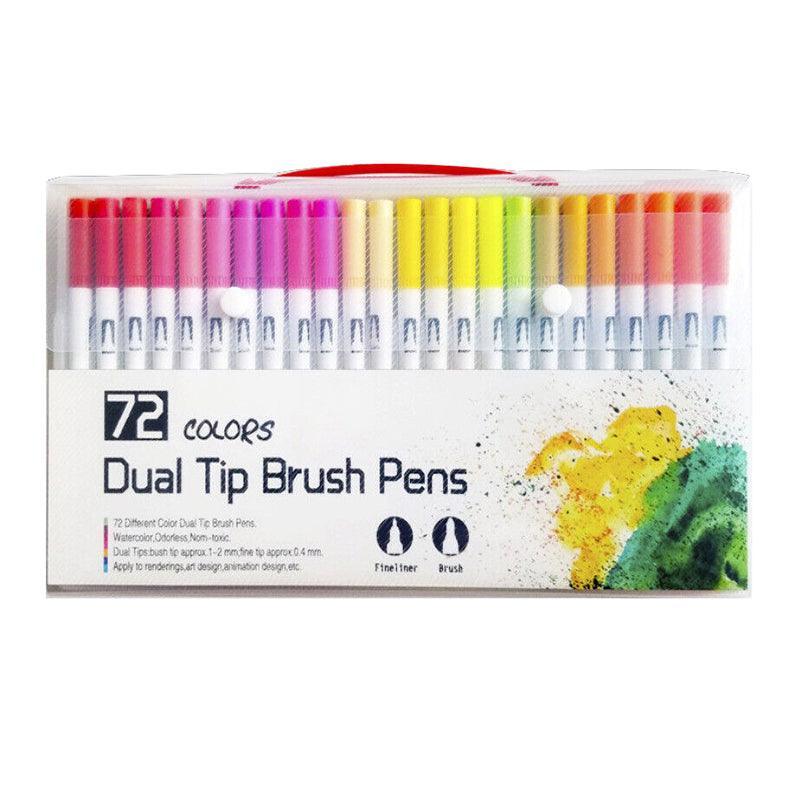 12-120 Watercolor Brush Pen Set Artist Sketch Marker - White-36 Colours