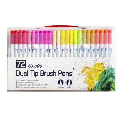12-120 Watercolor Brush Pen Set Artist Sketch Marker - White-36 Colours