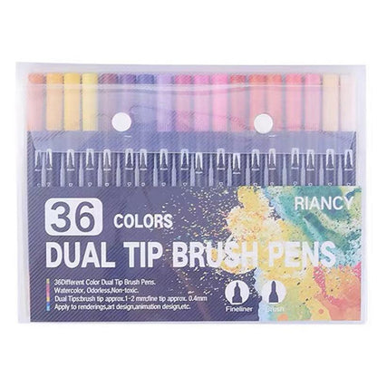 12-120 Watercolor Brush Pen Set Artist Sketch Marker - White-36 Colours