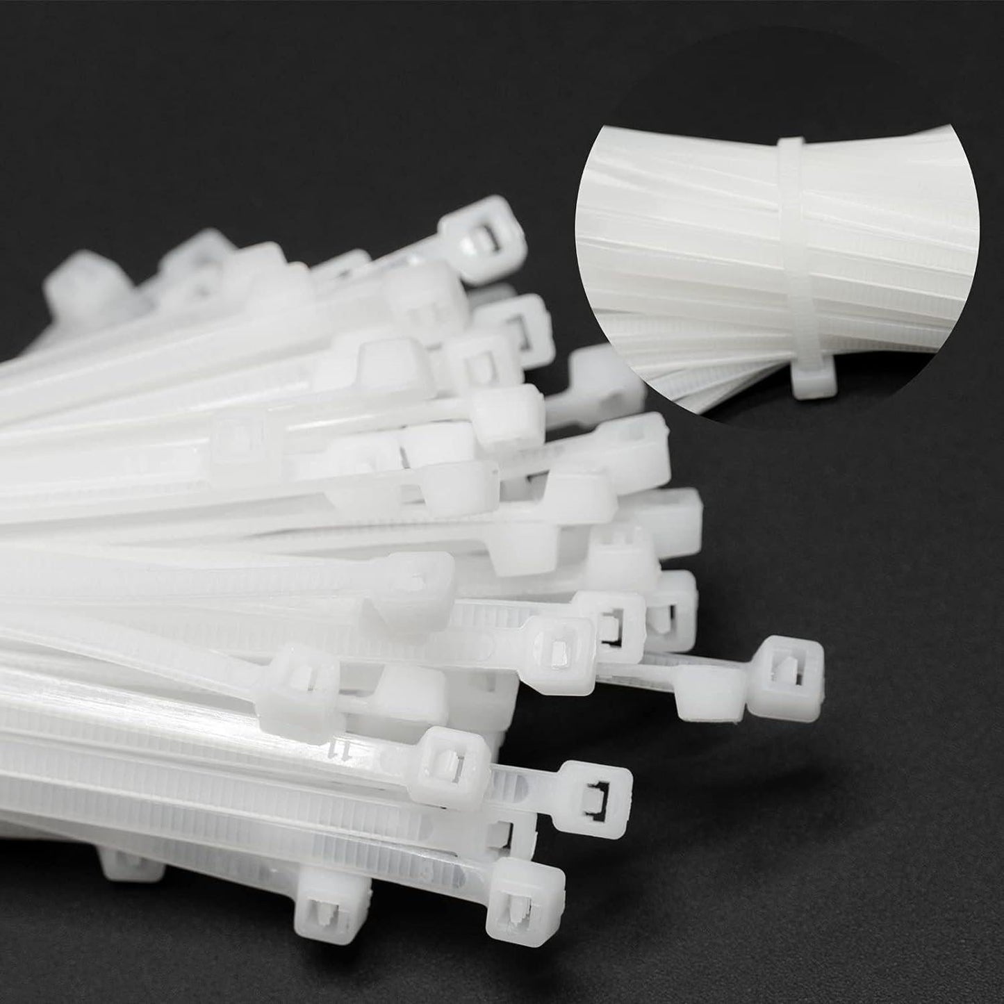100X Cable Ties Zip Ties Nylon UV Stabilised Bulk White Cable Ties - 10*600mm White.