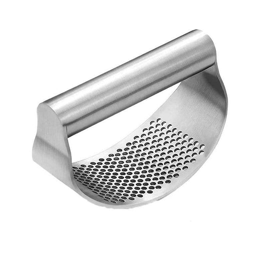 Stainless Steel Garlic Masher Press Crusher Squeezer Masher Kitchen Gadget - Silver.