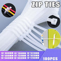 100X Cable Ties Zip Ties Nylon UV Stabilised Bulk White Cable Ties - 10*700mm White.