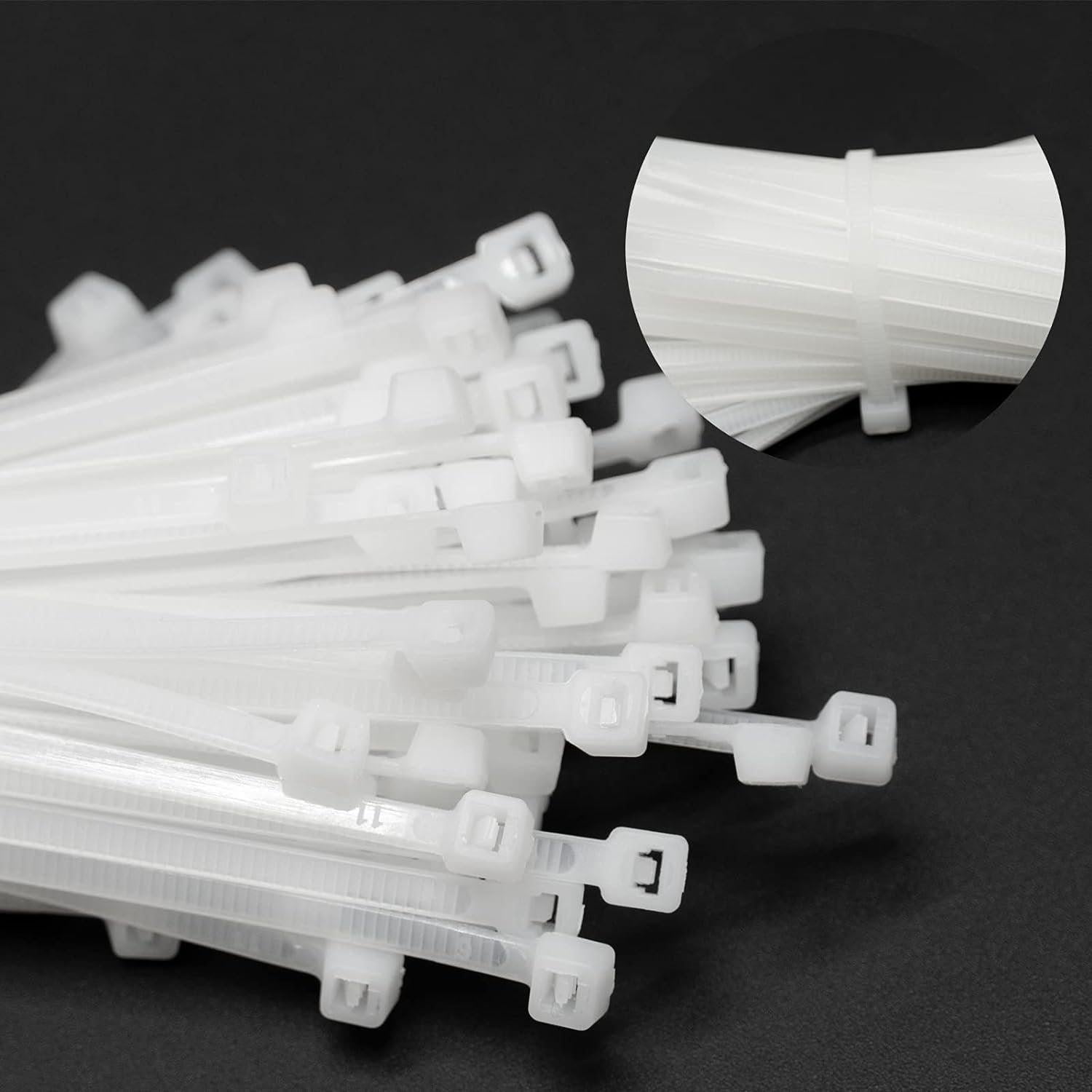 100X Cable Ties Zip Ties Nylon UV Stabilised Bulk White Cable Ties - 10*700mm White.