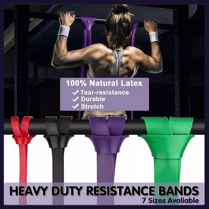 Heavy Duty Resistance Yoga Band Loop Exercise Fitness Workout Band Gym Band - Blue 125-170 lbs (64mm*2080mm).