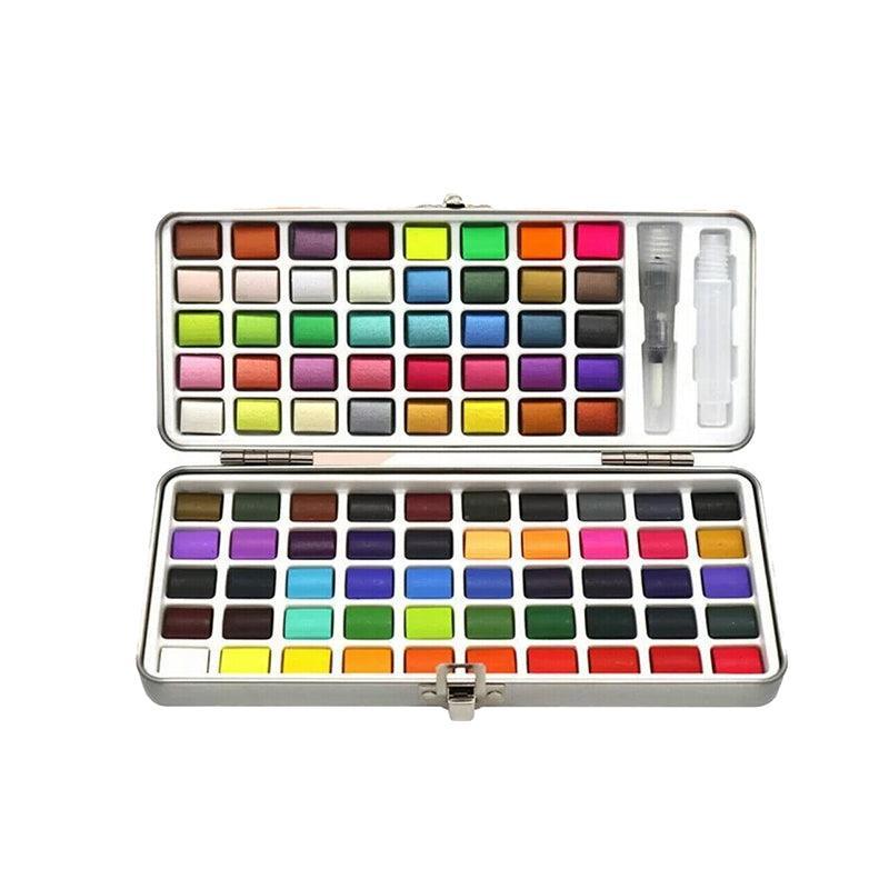 12-90 Watercolour Paint Set With Brush Painting Water Colour Kits - 12 Colours