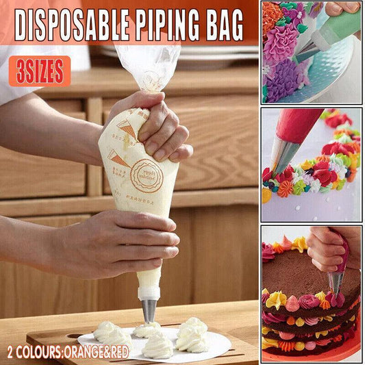 100-200Pcs Disposable Piping Bags For Cake Decor Icing Frosting Piping Nozzles - Red-Small *100 PCS