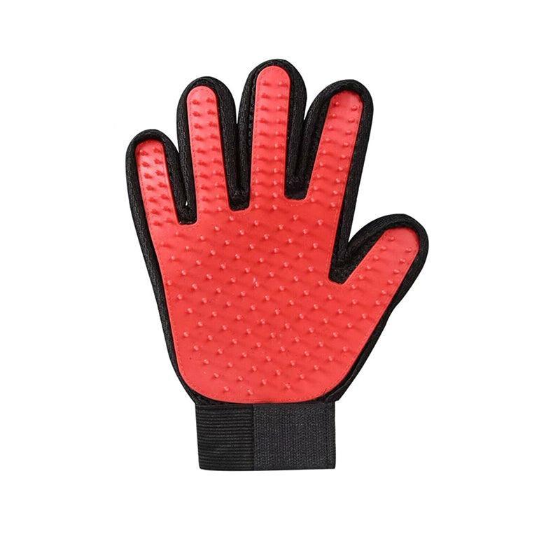 Pet Dog Cat Massage Hair Removal Grooming Comb Touch Cleaning Brush Magic Glove - Red Right Hand