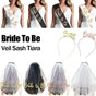 Bride To Be Hen Veil Sash Tiara Hens Night Bridal Shower Kitchen Tea Accessories - Package 1