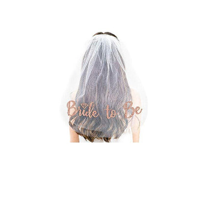 Bride To Be Hen Veil Sash Tiara Hens Night Bridal Shower Kitchen Tea Accessories - Package 6
