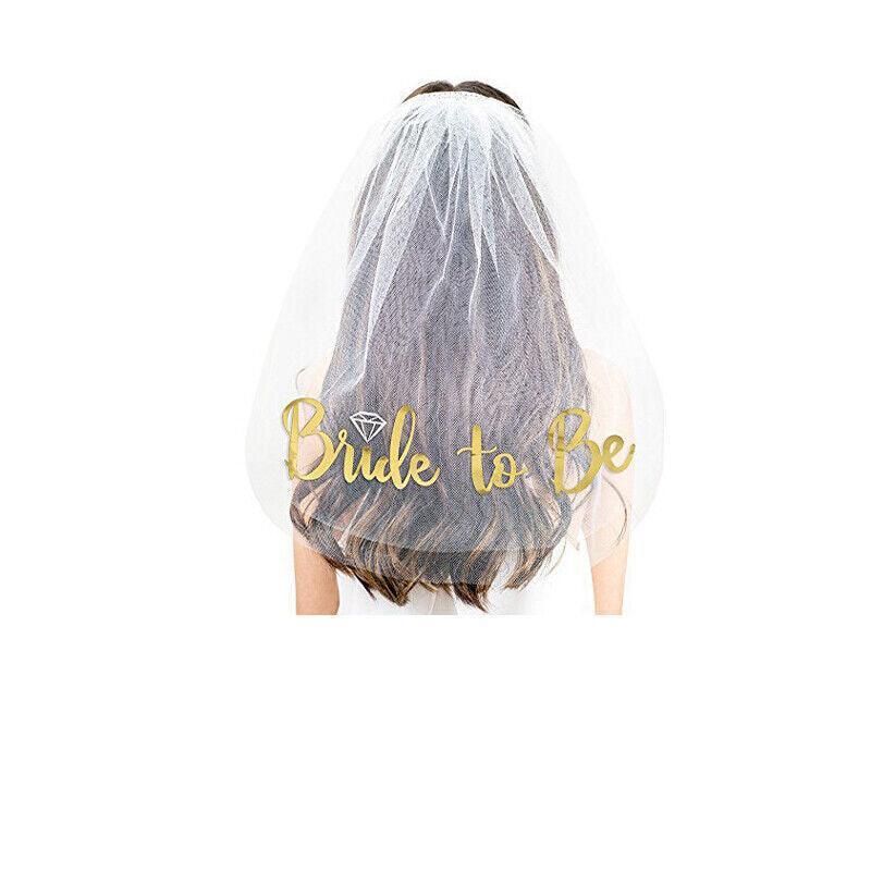 Bride To Be Hen Veil Sash Tiara Hens Night Bridal Shower Kitchen Tea Accessories - Package 6
