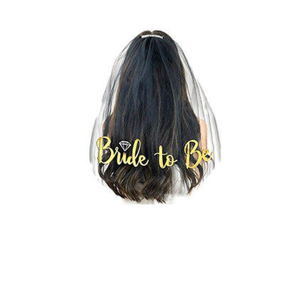 Bride To Be Hen Veil Sash Tiara Hens Night Bridal Shower Kitchen Tea Accessories - Package 6