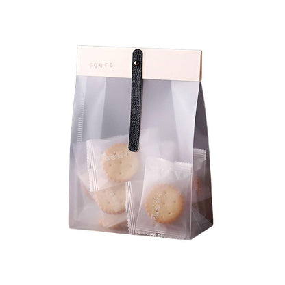 50pcs Transparent Snack Bags Biscuit Candy Bags Resealable Food Packaging - Blue