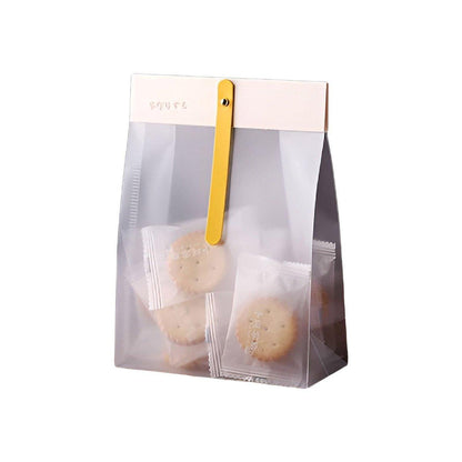 50pcs Transparent Snack Bags Biscuit Candy Bags Resealable Food Packaging - Pink
