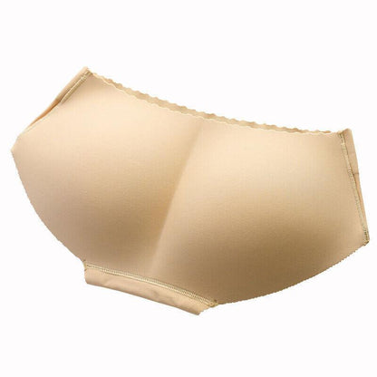 Beige Seamless Padded Butt Lifter Briefs Hip Enhancer Underwear for Women - S ( Hipline:80-84cm )