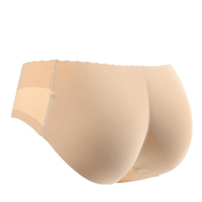 Beige Seamless Padded Butt Lifter Briefs Hip Enhancer Underwear for Women - S ( Hipline:80-84cm )