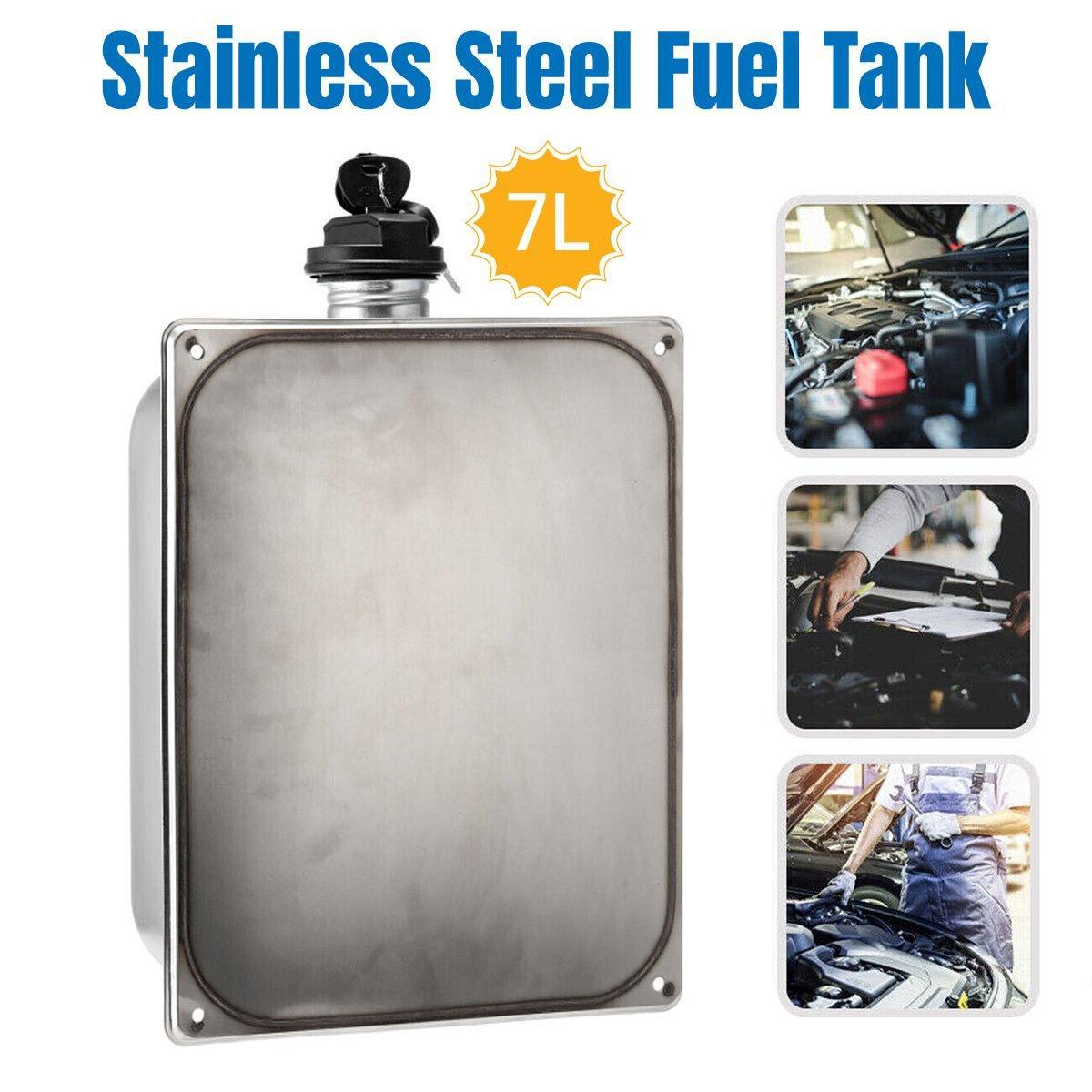 7L Stainless Steel Auxiliary Fuel Tank for Diesel Air Parking Heater with Lock.