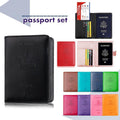 RFID Passport Holder Slim Leather Travel Wallet ID Card Cover Case for Men Women - Rose Red