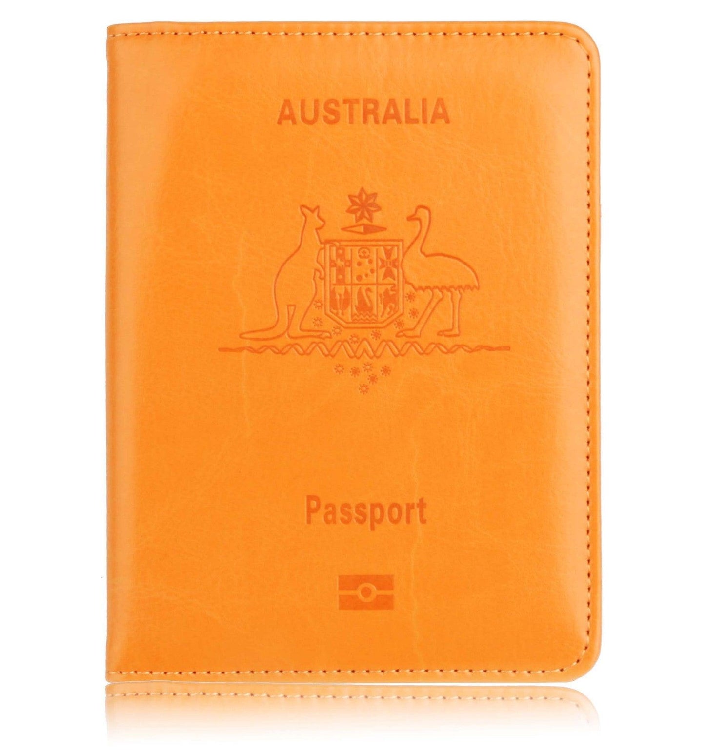 RFID Passport Holder Slim Leather Travel Wallet ID Card Cover Case for Men Women - Rose Red