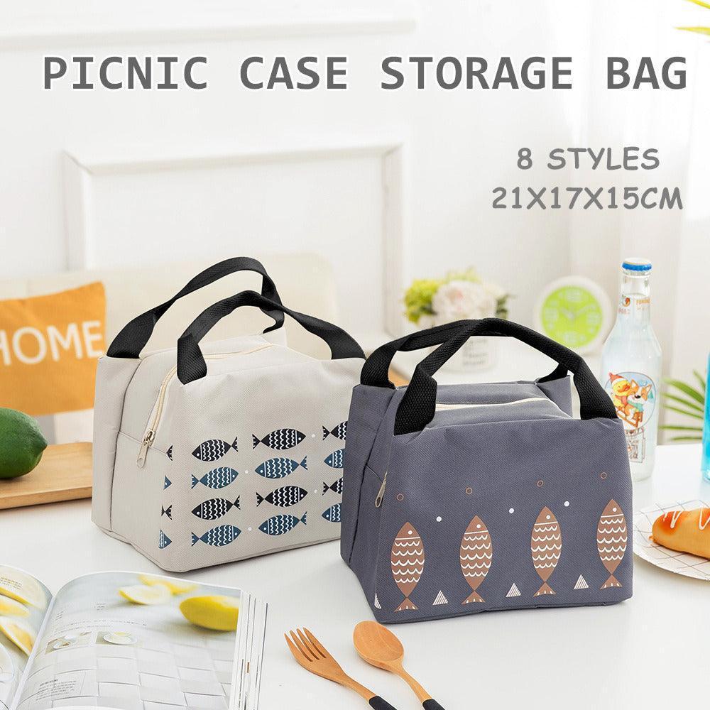 Portable Insulated Thermal Lunch Box Carry Tote Picnic Case Storage Bag 21x17x15cm - C02 (21x17x15cm).
