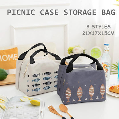 Portable Insulated Thermal Lunch Box Carry Tote Picnic Case Storage Bag 21x17x15cm - C02 (21x17x15cm).