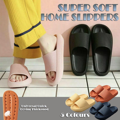 Ultra-Soft Pillow Slides EVA Slippers for Indoor Outdoor Use – Thick Anti-Slip Sole - Black 40-41