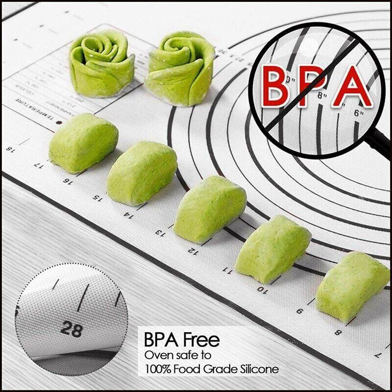 Non-Stick Silicone Baking Mat Rolling Cake Dough Scale Pastry Clay Fondant Sheet - Red 80*60cm