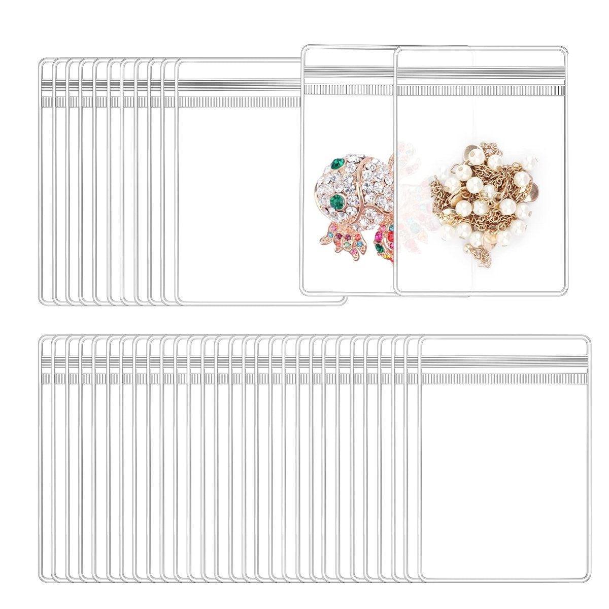 100pcs PVC Self-Sealing Jewelry Bags Anti-Oxidation Storage Dustproof Bags - 11*11cm.