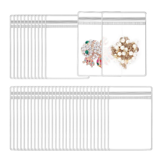 100pcs PVC Self-Sealing Jewelry Bags Anti-Oxidation Storage Dustproof Bags - 6*8cm.