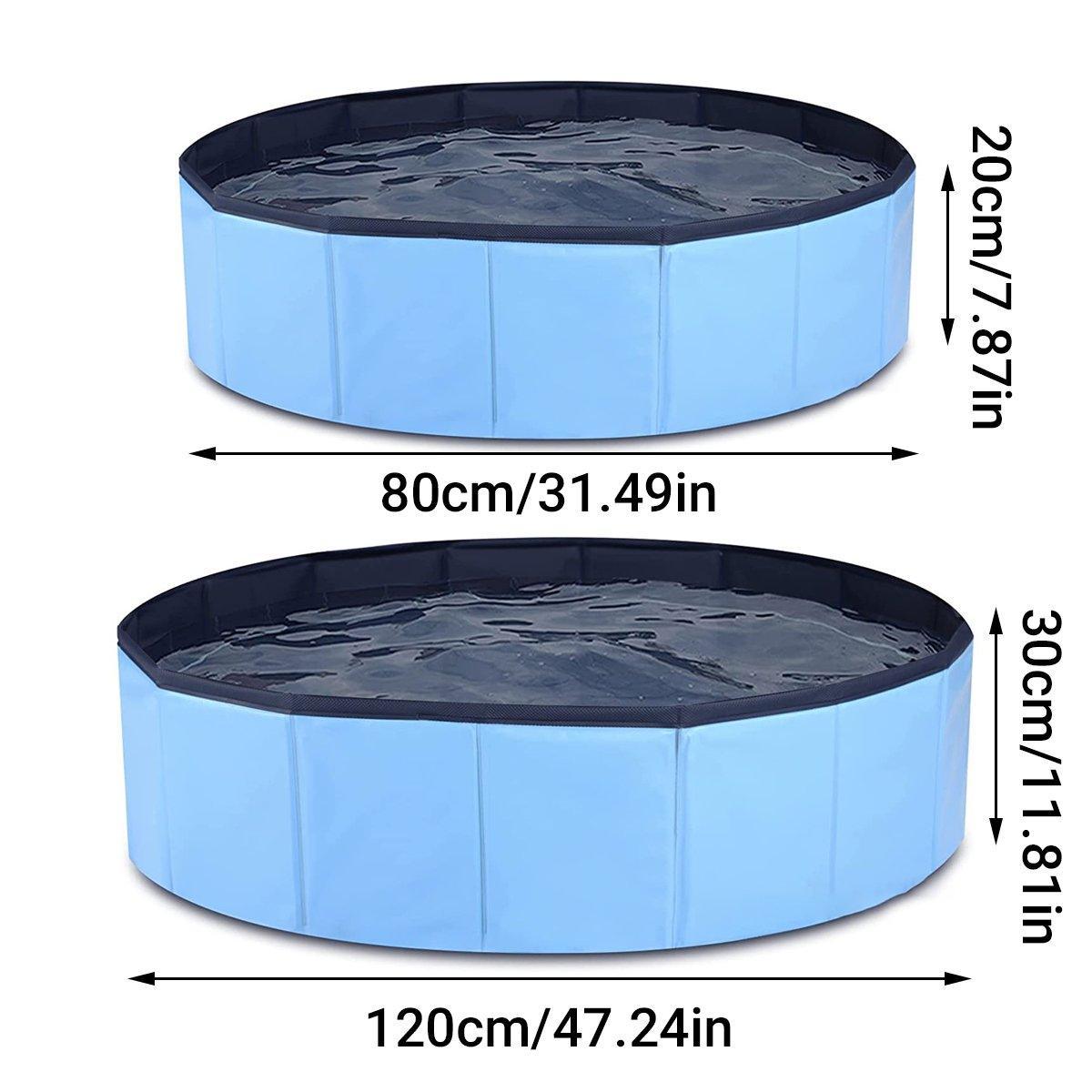 Pet Swimming Pool Foldable Portable Pool for Dogs Outdoor Summer Play - Grey-120x30cm.