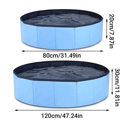 Pet Swimming Pool Foldable Portable Pool for Dogs Outdoor Summer Play - Grey-120x30cm.
