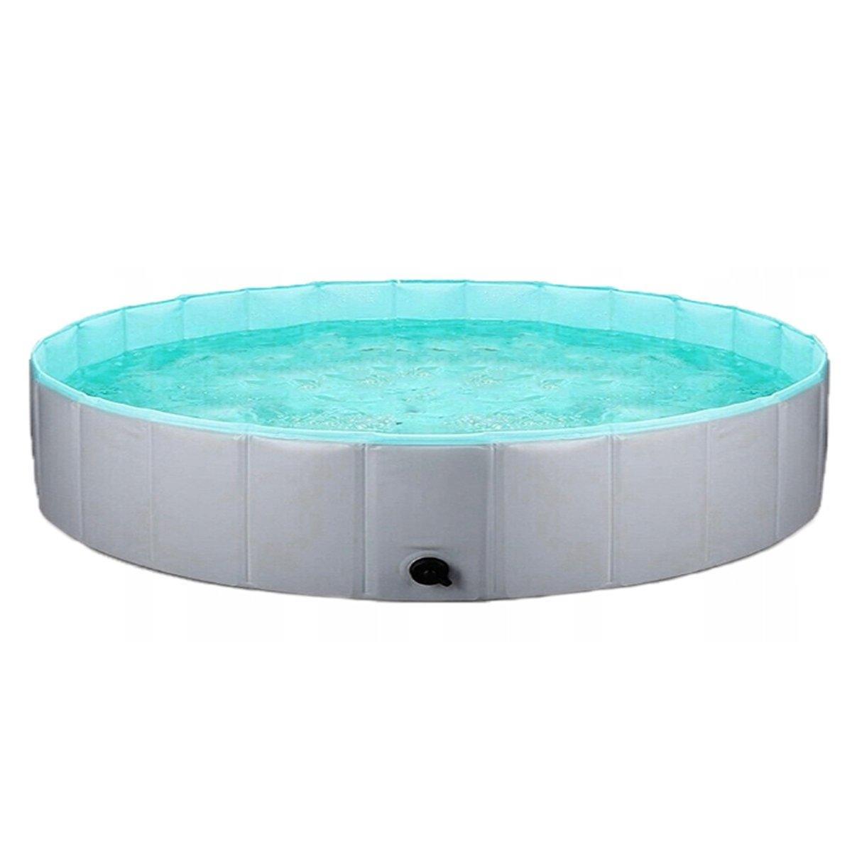 Pet Swimming Pool Foldable Portable Pool for Dogs Outdoor Summer Play - Grey-120x30cm.