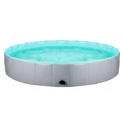 Pet Swimming Pool Foldable Portable Pool for Dogs Outdoor Summer Play - Grey-120x30cm.