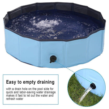 Pet Swimming Pool Foldable Portable Pool for Dogs Outdoor Summer Play - Grey-120x30cm.