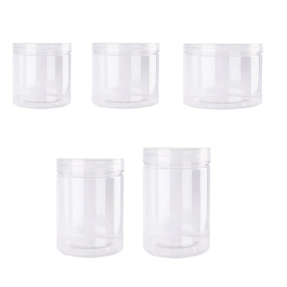 Wide Mouth Plastic Food Bottles 50pcs Transparent Sealed Storage Tanks Container - 8.5cm x 20cm
