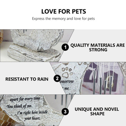 Wind Chime Pet Memorial Headstone Outdoor Garden Decoration for Remembrance