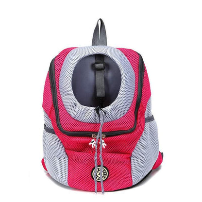 S Size Puppy Travel Mesh Pet Dog Carrier Backpack Front Travel Portable Shoulder Bag - Blue