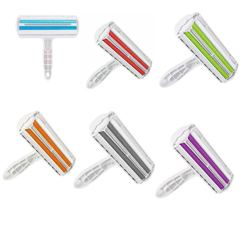 Pet Hair Remover Brush Dog Cat Fur Cleaning Roller Reusable Self Cleaning Tool - Purple