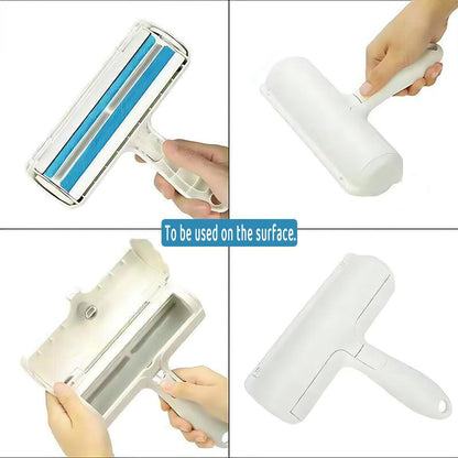 Pet Hair Remover Brush Dog Cat Fur Cleaning Roller Reusable Self Cleaning Tool - Purple