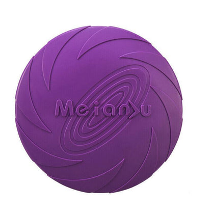 Frisbee Toy for Dogs Outdoor Fetch Training Soft Rubber Pet Flying Disc 18cm - Blue