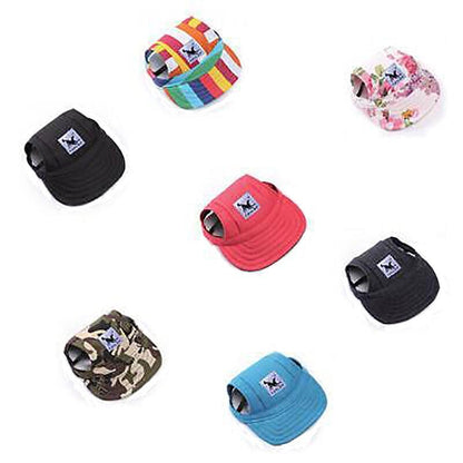 Dog Baseball Cap Outdoor Pet Sun Hat Summer Canvas Visor Puppy S Size - Flower