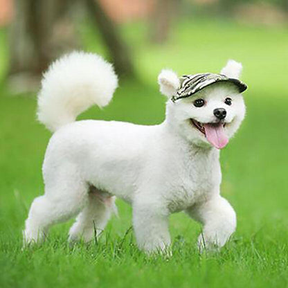 Dog Baseball Cap Outdoor Pet Sun Hat Summer Canvas Visor Puppy S Size - Flower