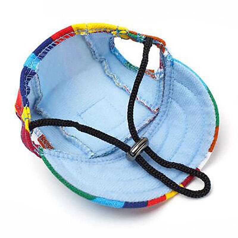 Dog Baseball Cap Outdoor Pet Sun Hat Summer Canvas Visor Puppy S Size - Flower